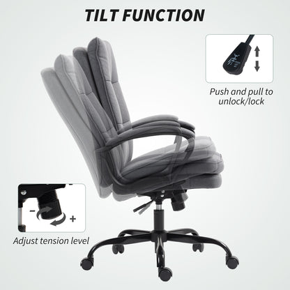 Fabric Office Chair, Computer Desk Chair for Home, Charcoal Grey