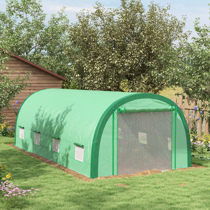 Walk-in Tunnel Greenhouse, Upgraded Structure, Mesh Door & Windows