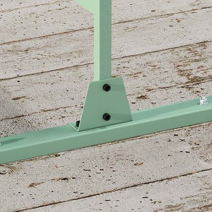 6.5FT Metal Outdoor Privacy Screen Panel w/ Stand, Leaf Style - Green