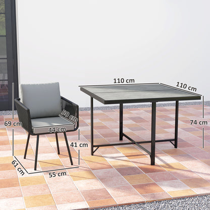 5 Piece Garden Furniture Set, Garden Dining Set with 4 Chairs
