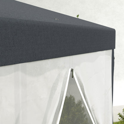 Hexagonal Gazebo Patio, Outdoor Canopy Patio Party Tent Dark Grey