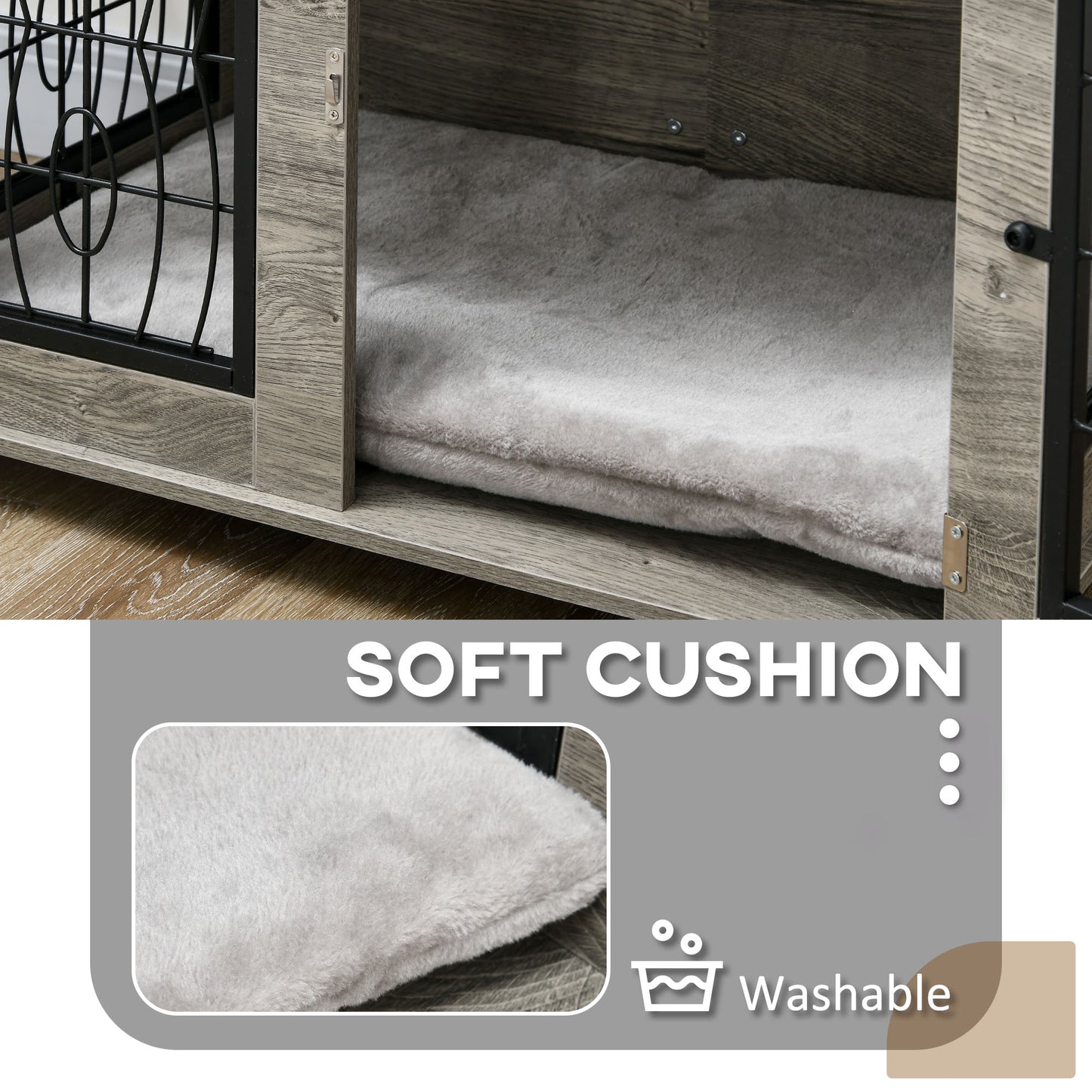Dog Crate Furniture, End Table for Medium Dogs w/ Cushion