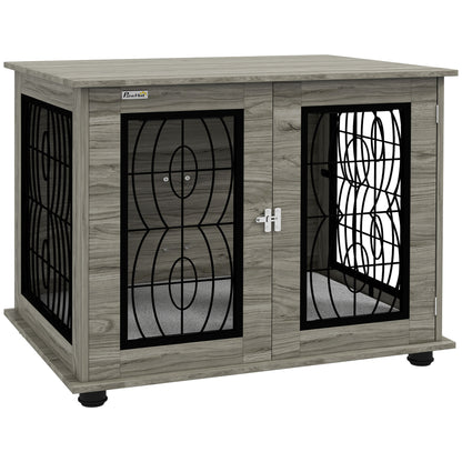 Dog Crate Furniture, End Table for Medium Dogs w/ Cushion