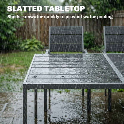 7 Pieces Outdoor Dining Set, Garden Table and Chairs Set, Black
