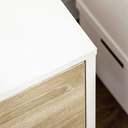 TV Cabinet Entertainment Centre w/ Storage Cabinet and Drawer, Natural