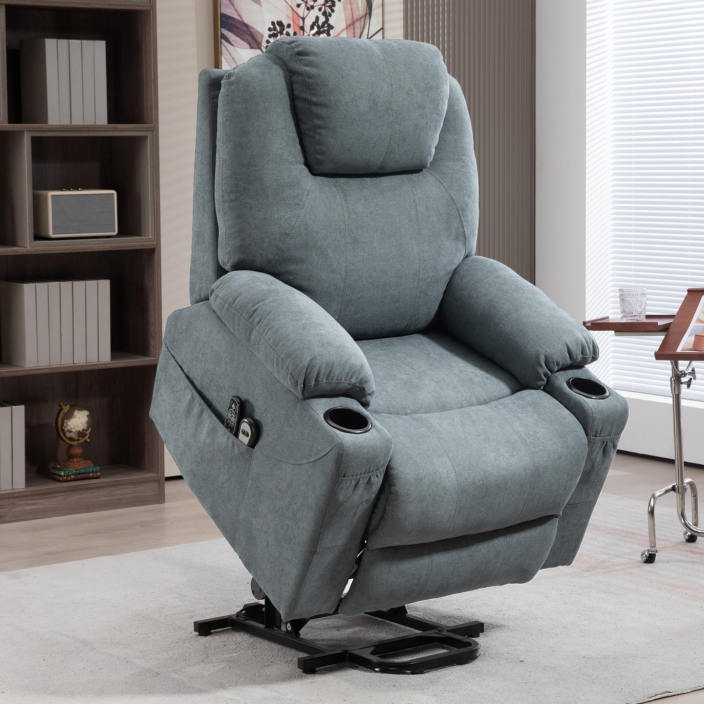 Lift Chair with Vibration Massage, Heat, Easy Assembly, Grey