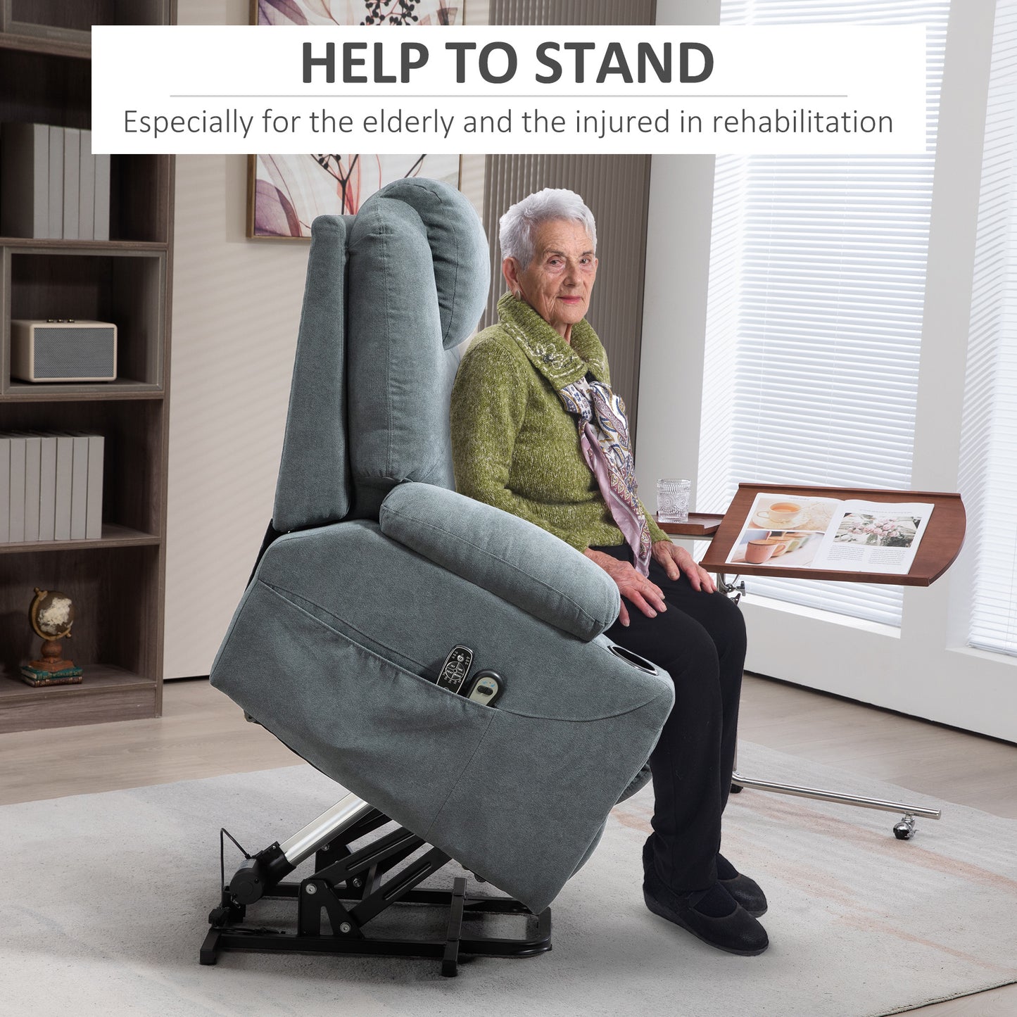 Lift Chair with Vibration Massage, Heat, Easy Assembly, Grey