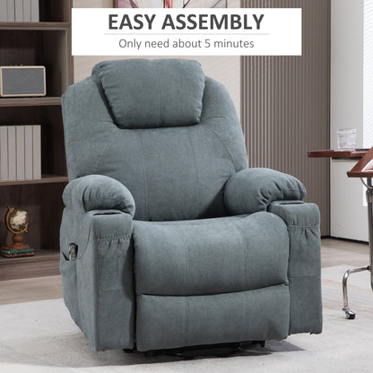 Lift Chair with Vibration Massage, Heat, Easy Assembly, Grey