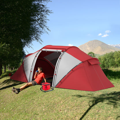 4-6 Persons Camping Tent Dome Family Travel Group Hiking Room Fishing