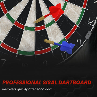 Bristle Dartboard Set with Cabinet, 6 Steel Tip Darts, Dart Board