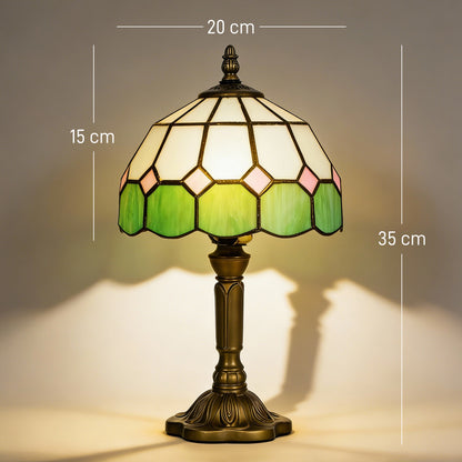 Tiffany-Style Table Lamp for Bedroom, Bulb not Included, Green