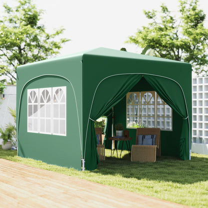 3 x 3(m) UPF50+ Pop Up Gazebo with Sides and Carry Bag, Dark Green
