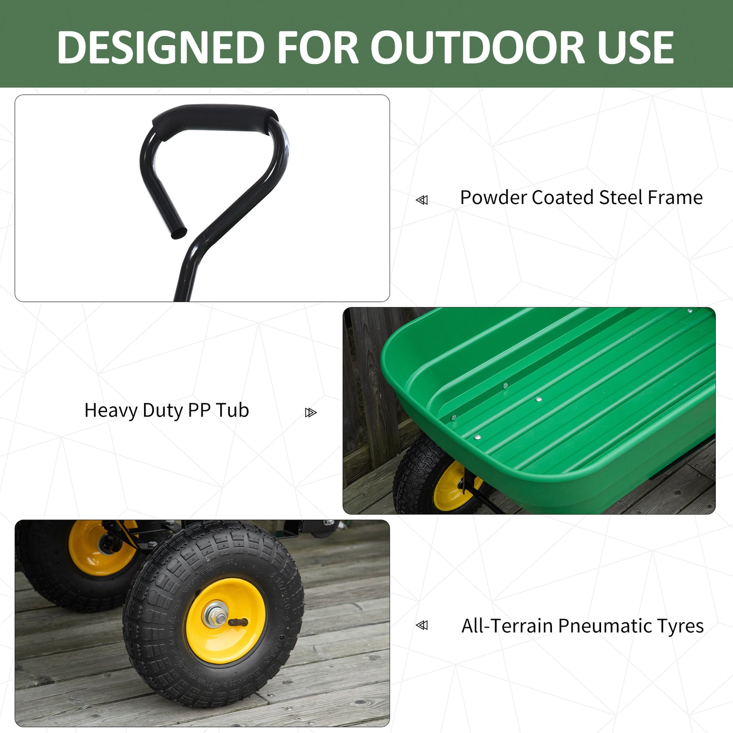 125 Litre Large Garden Cart - The Heavy-Duty Dump Cart