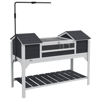 Tortoise House w/ Adjustable Lamp Holder, Openable Lid, Dual Main Houses