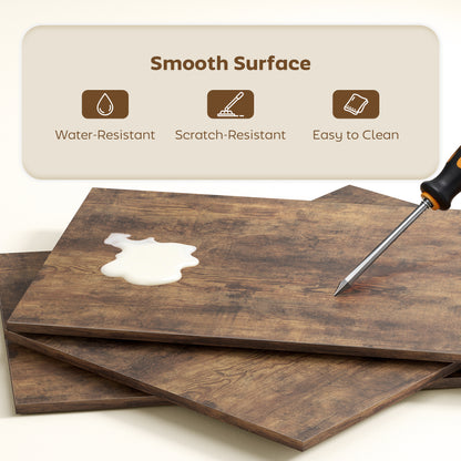 Foldable Computer Desk, Office Desk for Small Spaces, Rustic Brown