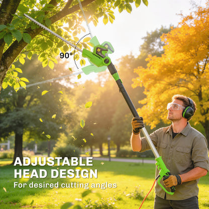 2.6m Corded Extendable Hedge Trimmer with 90 Adjustable Head