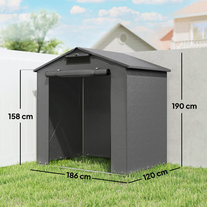 6 x 4 ft Garden Storage Shed Tent Bike Tent, Dark Grey