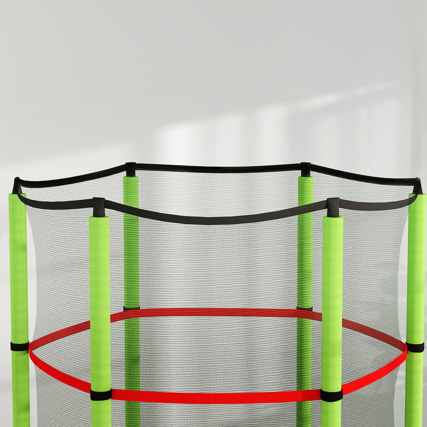 Kids Trampoline, with Enclosure Net, Steel Frame, for Ages 3-6 Years - Green