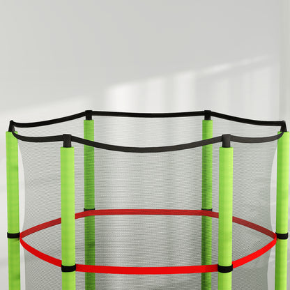 Kids Trampoline, with Enclosure Net, Steel Frame, for Ages 3-6 Years - Green