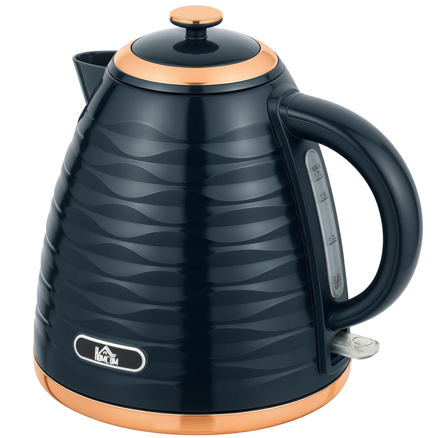 Electric Kettle, Fast Boil, 1.7L, 3kW, Swivel, Dark Blue Ripple