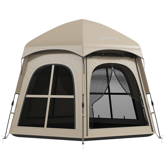 Pop Up Tent 3000mm Waterproof for 3-4 Person Khaki