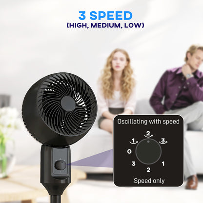 9" Pedestal Cooling Fan with Adjustable Speed, Black
