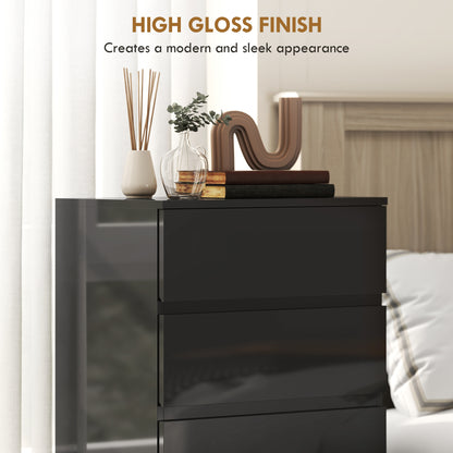 Bedroom Chest of Drawers, 5 Drawers Dresser, Drawer Unit, Black