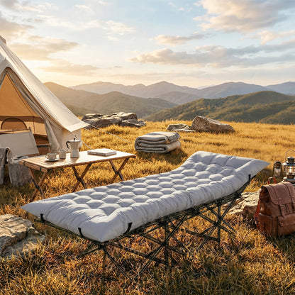 Sleeping Mat, Foldable Camping Pad with Elastic Straps Light Grey
