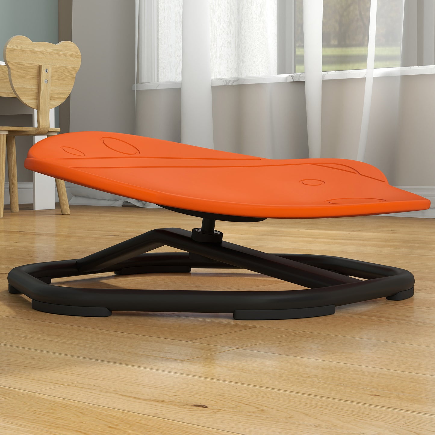 Planet-Shaped Kids Swivel Chair, Sensory Spinning Chair, Orange