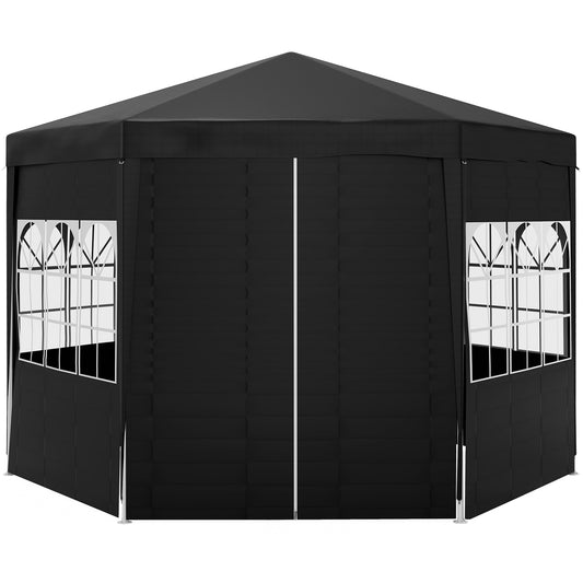 4 m Party Tent Wedding Gazebo Outdoor Waterproof PE Canopy Shade with 6 Removable Side Walls