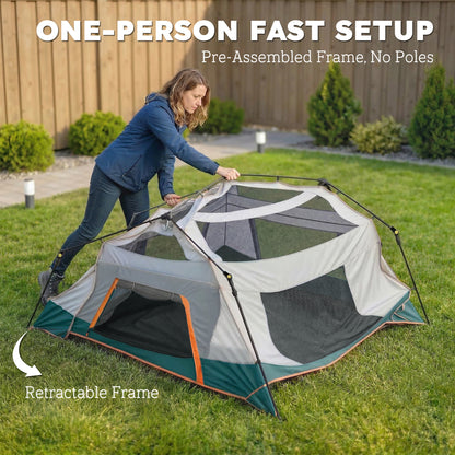 Camping Tent 3000mm Waterproof 4-6  Person Green