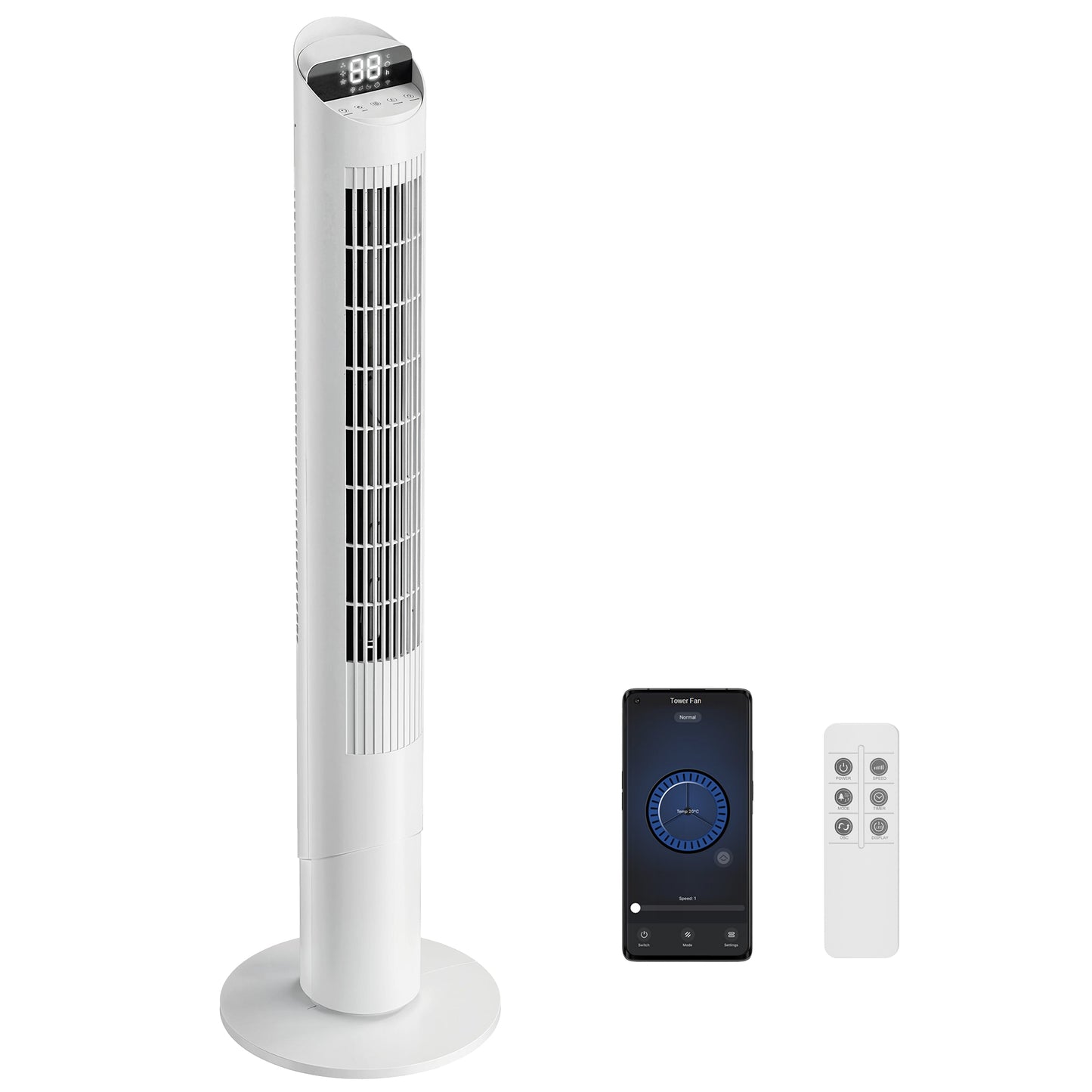 Tower Fan WiFi App Control 101.8 cm White