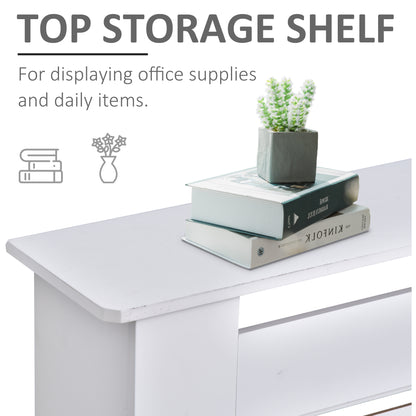 MDF Extendable Radiator Cover Cabinet Shelving Home Office Slatted Design White 139-208.5L x 20.5W x 82.5H cm