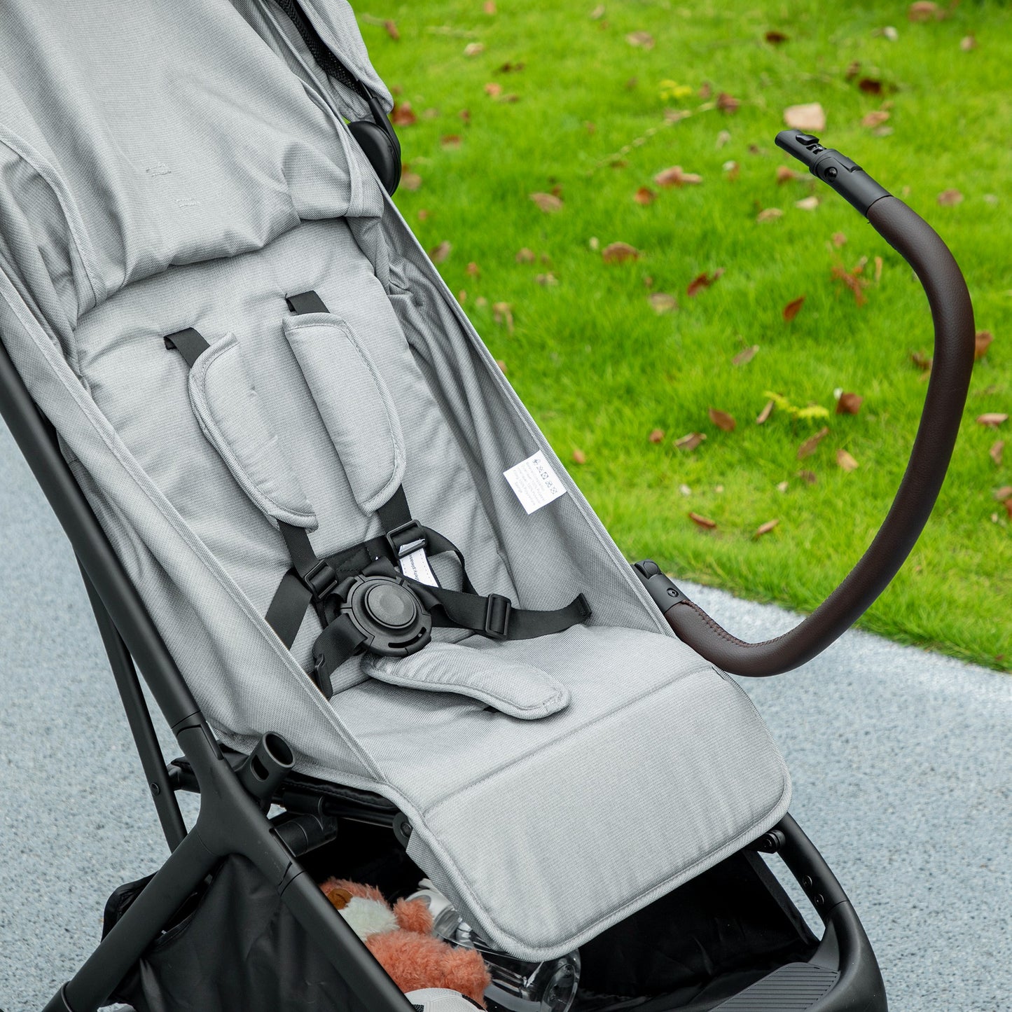 Baby Stroller with Adjustable Seat, Travel Pushchair, Light Grey