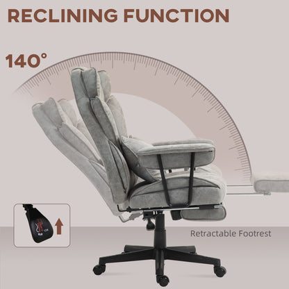 Massage Office Chair, Heated Reclining Desk Chair, Grey