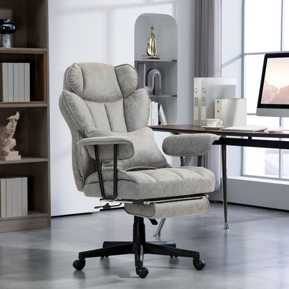 Massage Office Chair, Heated Reclining Desk Chair, Grey