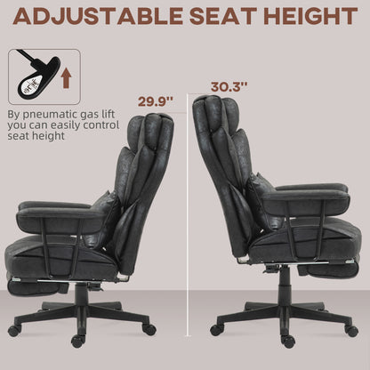Massage Office Chair, Heated Reclining Desk Chair, Black