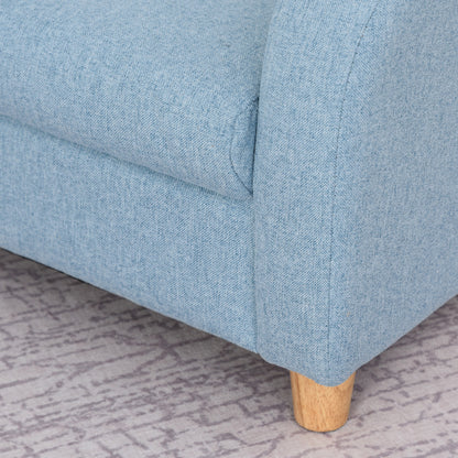Child Armchair Wood Frame w/ Padding Seat Low-Rise Bedroom Blue