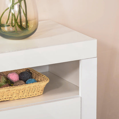 Modern High Gloss RGB LED Cabinet Cupboard Sideboard Console White