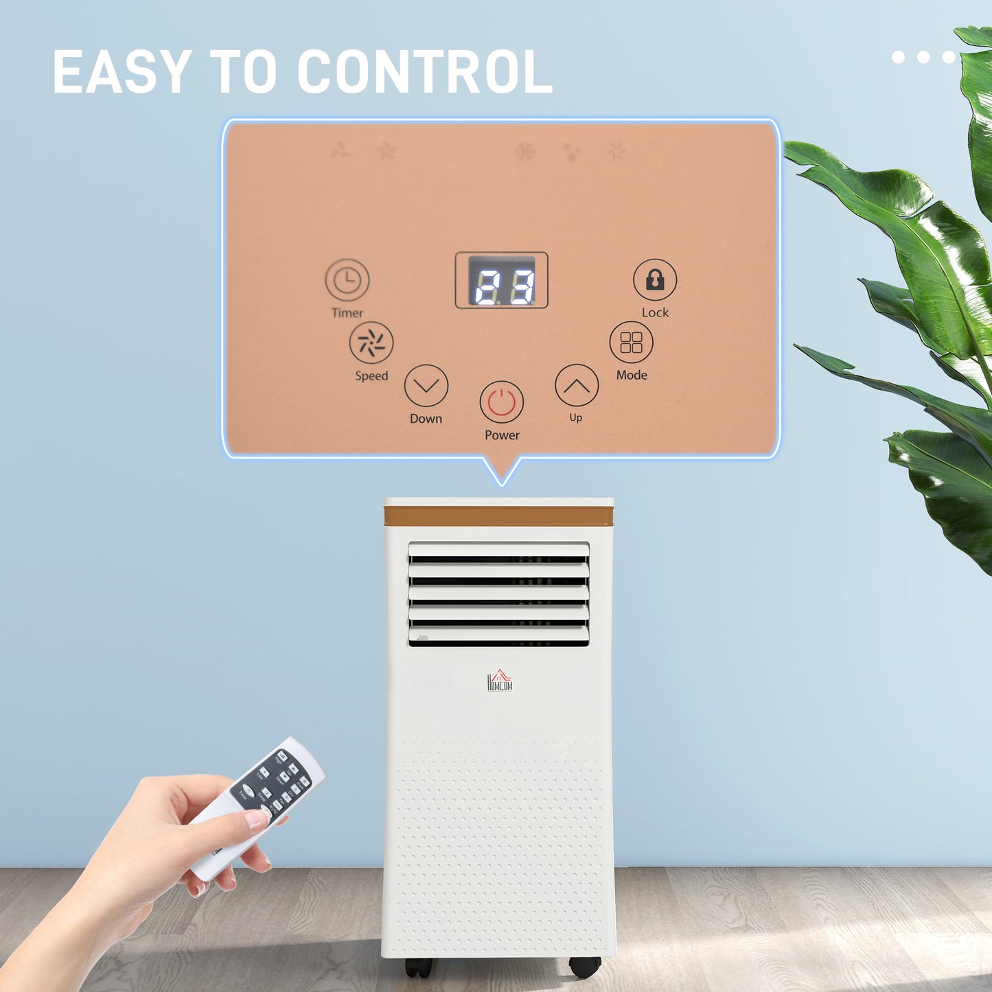 10000 BTU Portable Air Conditioner 4 Modes LED Display Timer Home Office