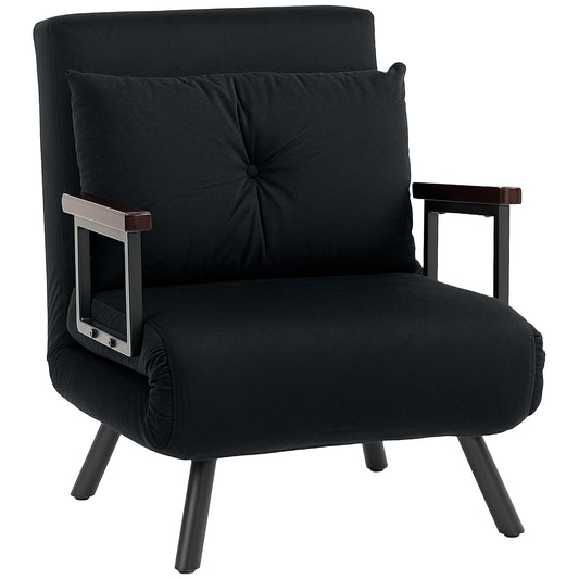 Click Clack Single Chair Bed Settee for Living Room, Black