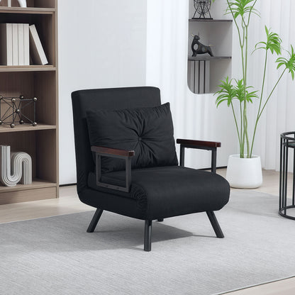 Click Clack Single Chair Bed Settee for Living Room, Black