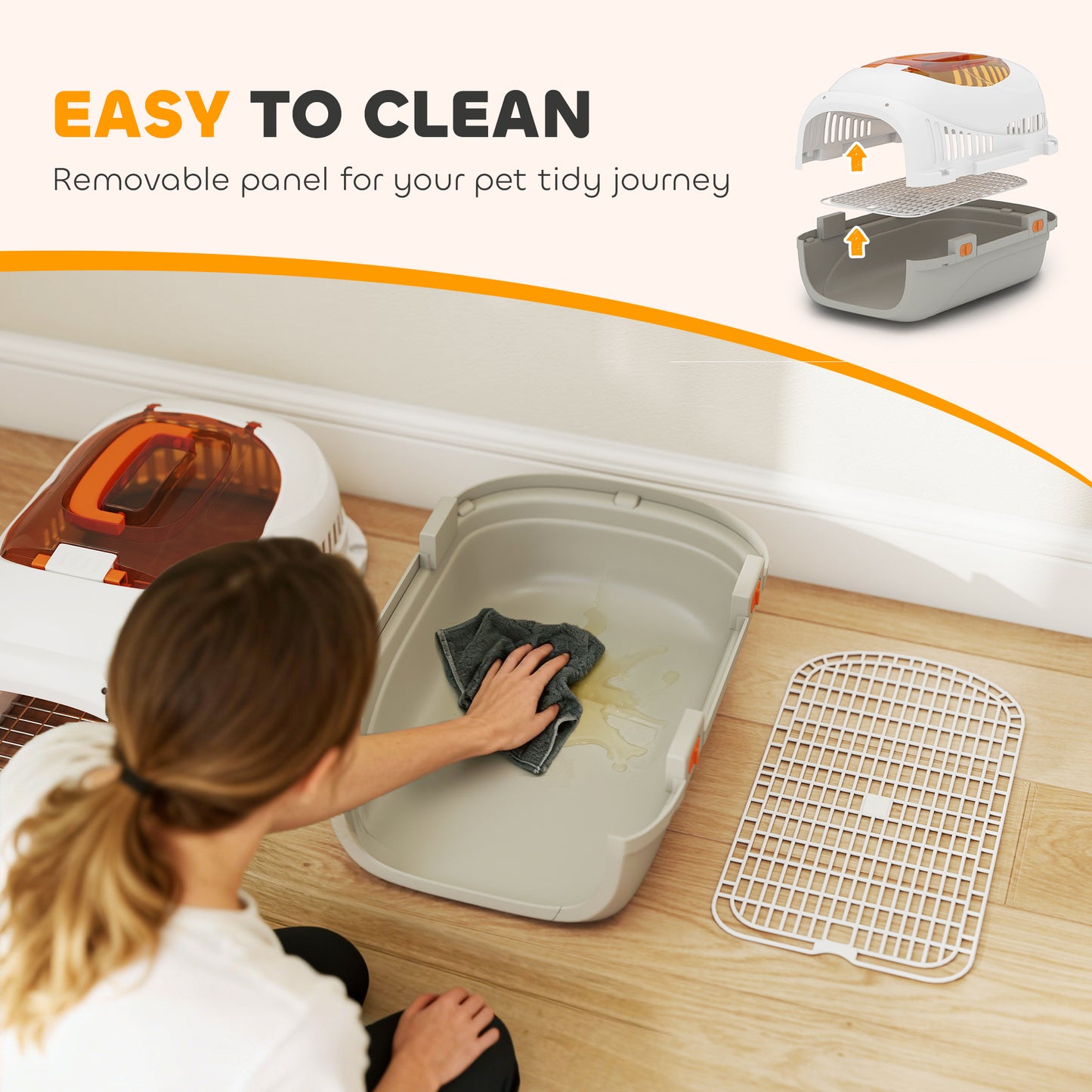 Plastic Pet Carrier, Top Load Hard Shell Cat Carrier, Max 4 KG