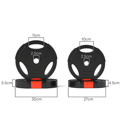 Olympic Weight Plates Set for Home Gym, 2 x 7.5kg, 2 x 5kg, Black