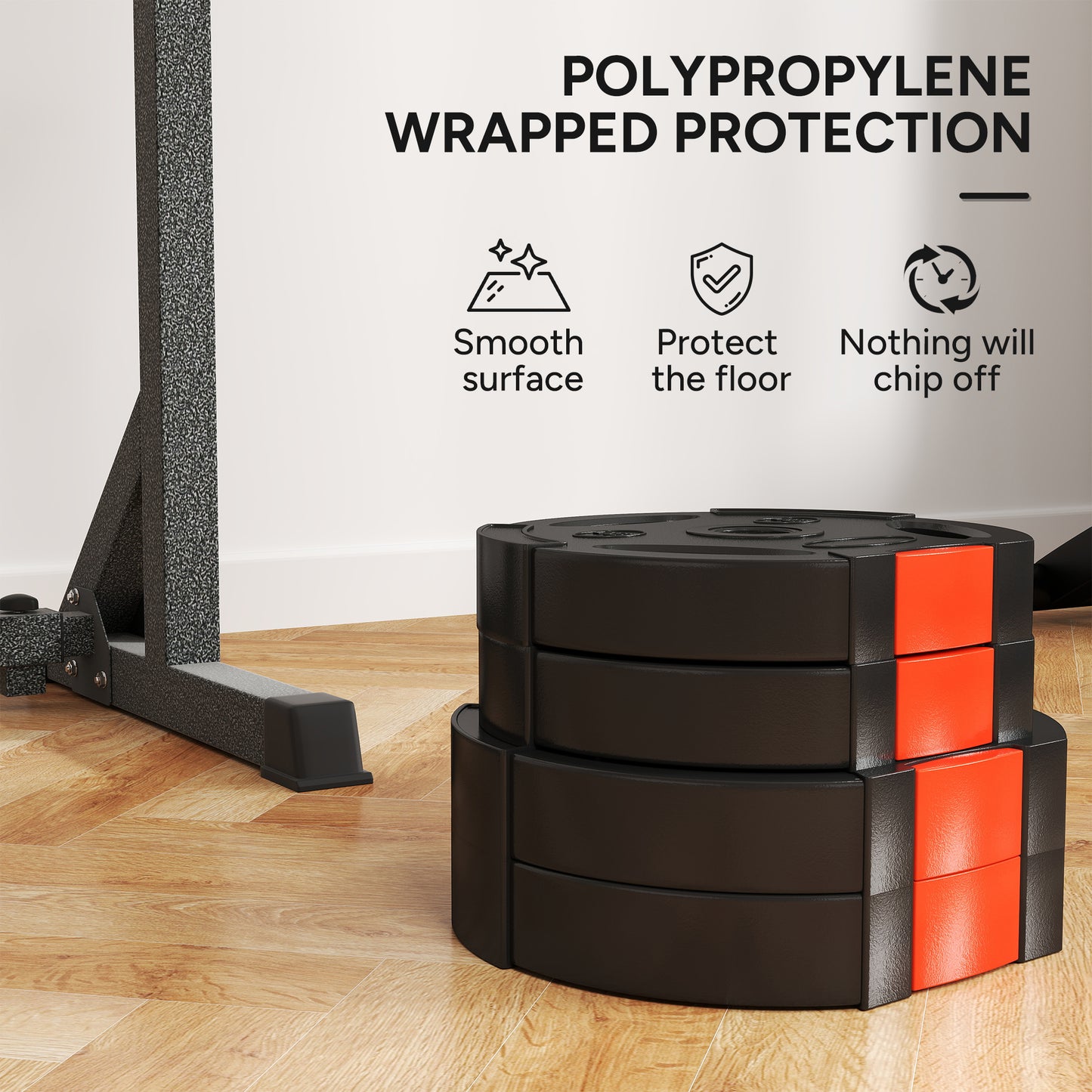 Olympic Weight Plates Set for Home Gym, 2 x 7.5kg, 2 x 5kg, Black
