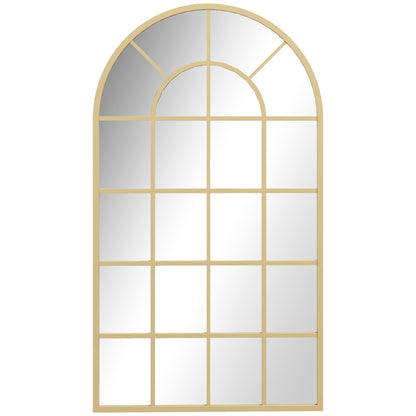 Modern Arch Window Wall Mirror for Living Room Bedroom, Gold Tone
