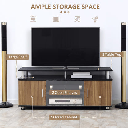 TV Cabinet Stand Entertainment Center Media Console Storage Black, Walnut