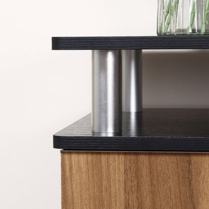 TV Cabinet Stand Entertainment Center Media Console Storage Black, Walnut