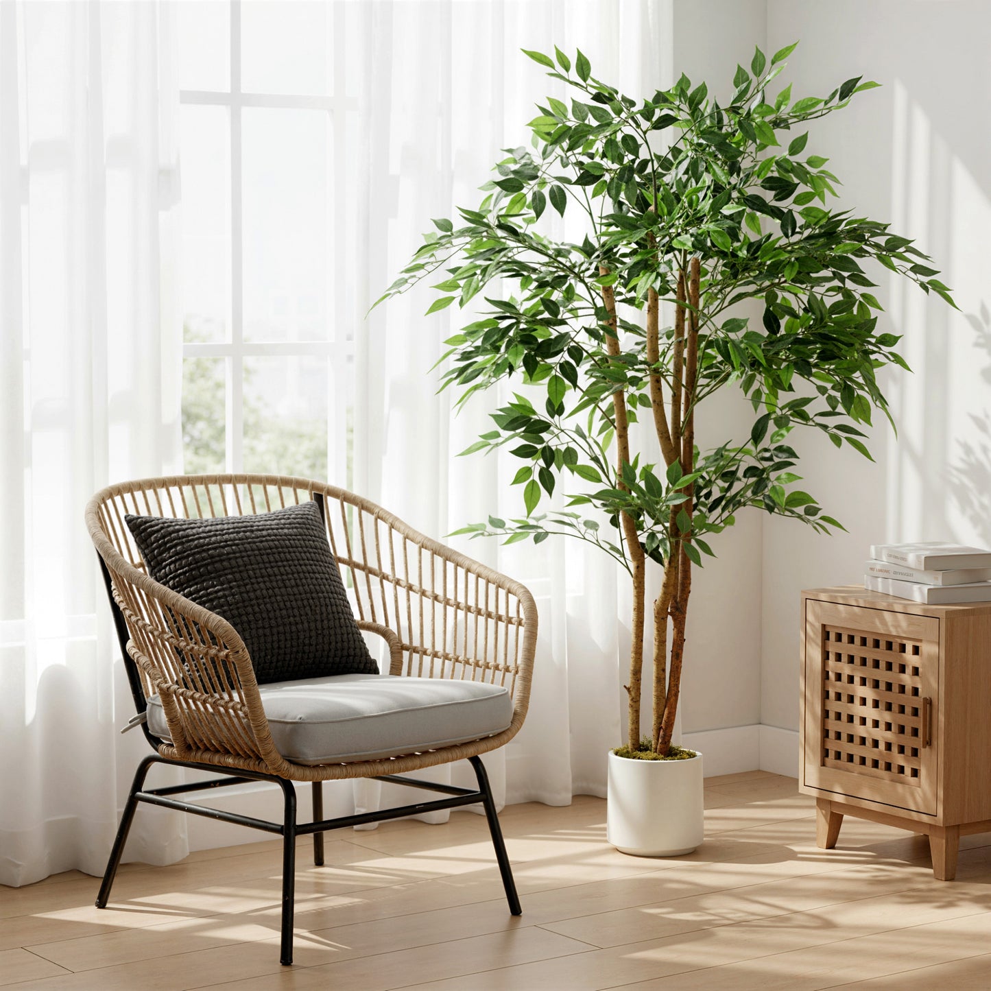 150cm Artificial Ficus Tree, Faux Plant for Home Decor
