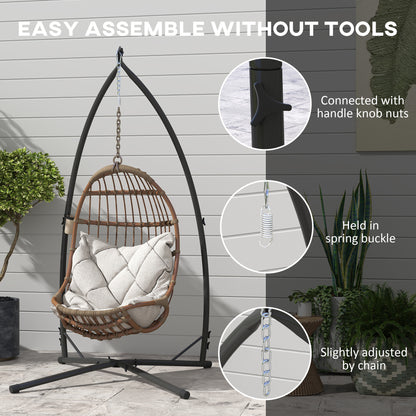 Hammock Chair Stand, Steel Frame Hammock Stand Only, Black